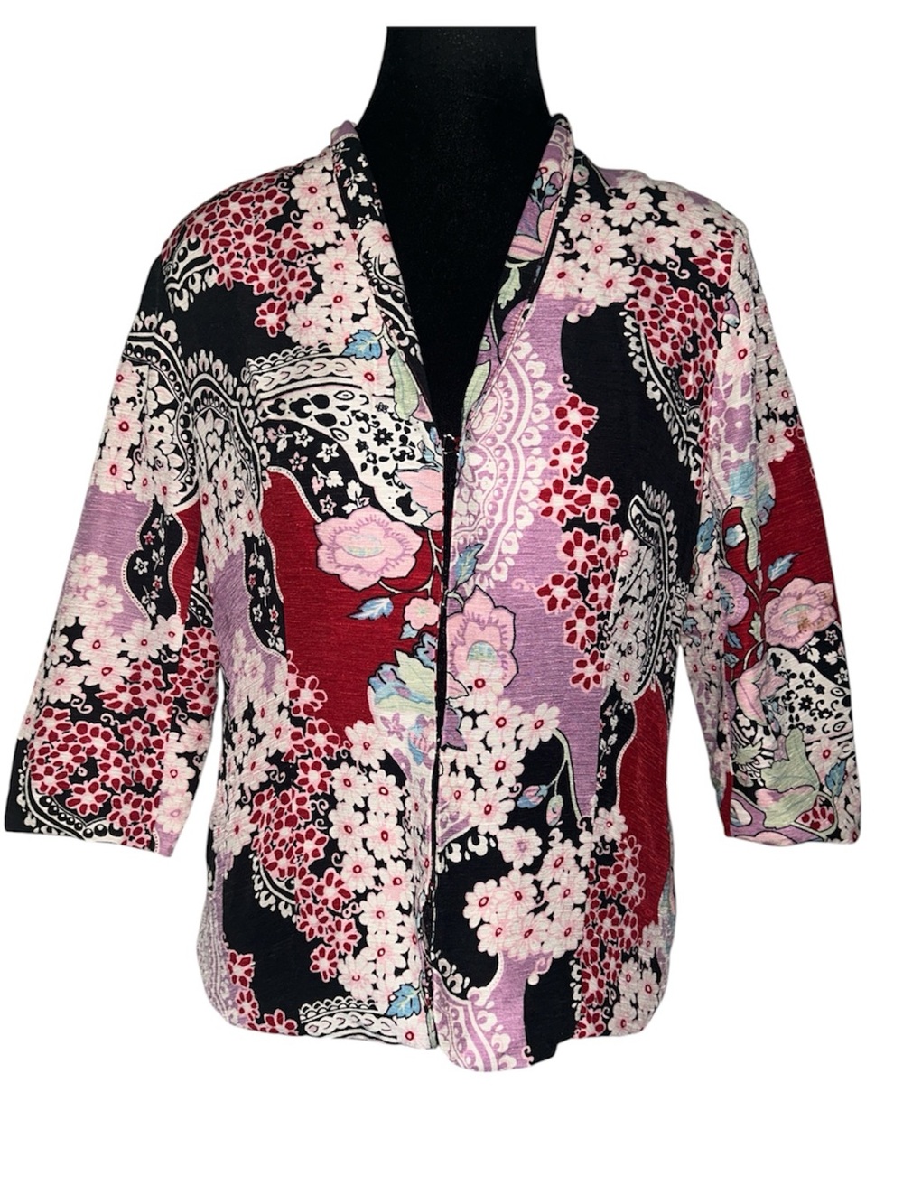 Vintage Norm Thompson silk vibrant Asian vibr jacket